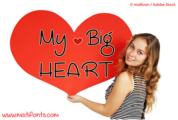 My Big Heart: A Handwritten Font for Vibrant Editorial Design